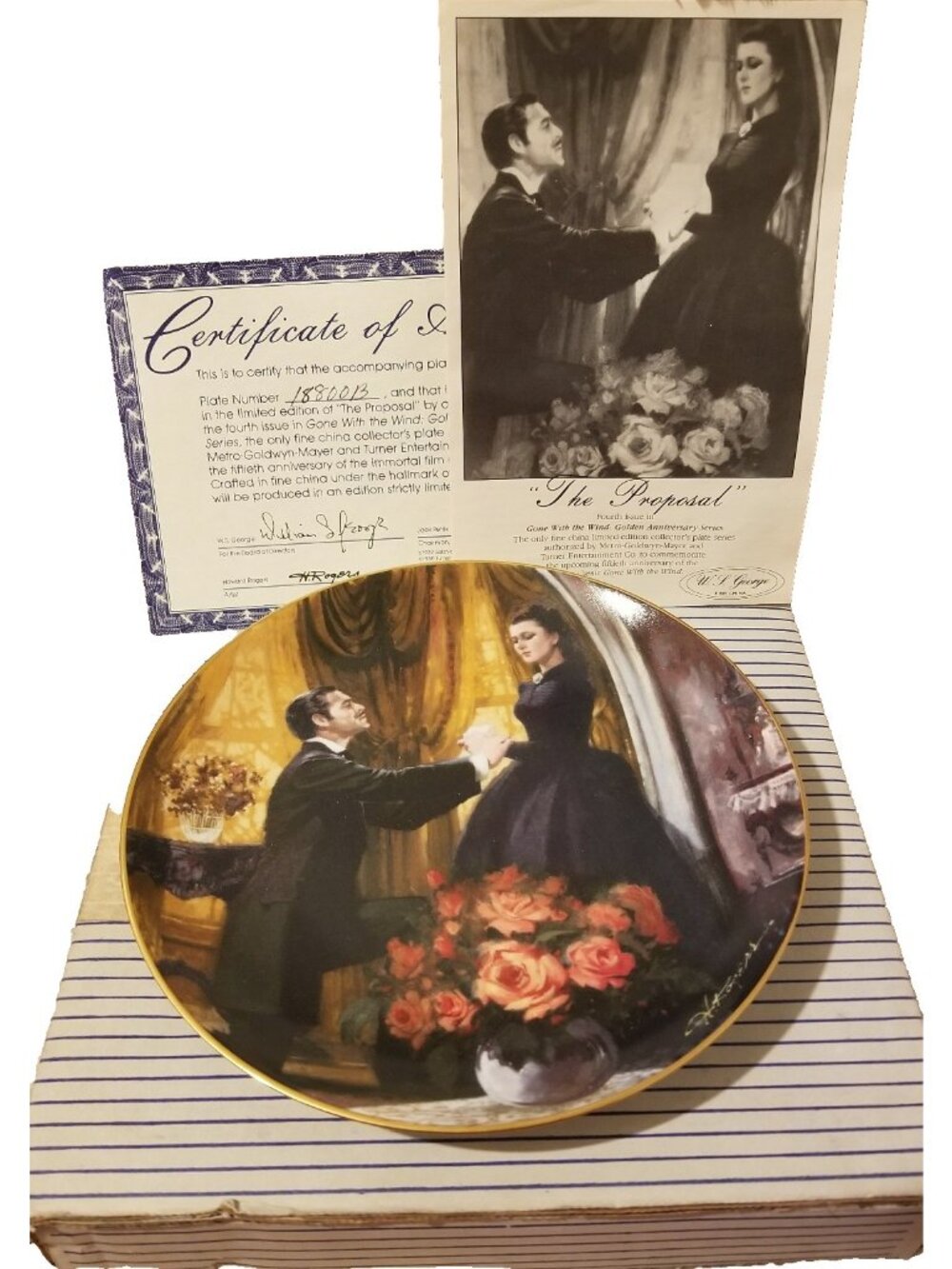 Gone With The Wind Collector Plate 1988 WS George THE PROPOSAL Rhett Scarlett #4